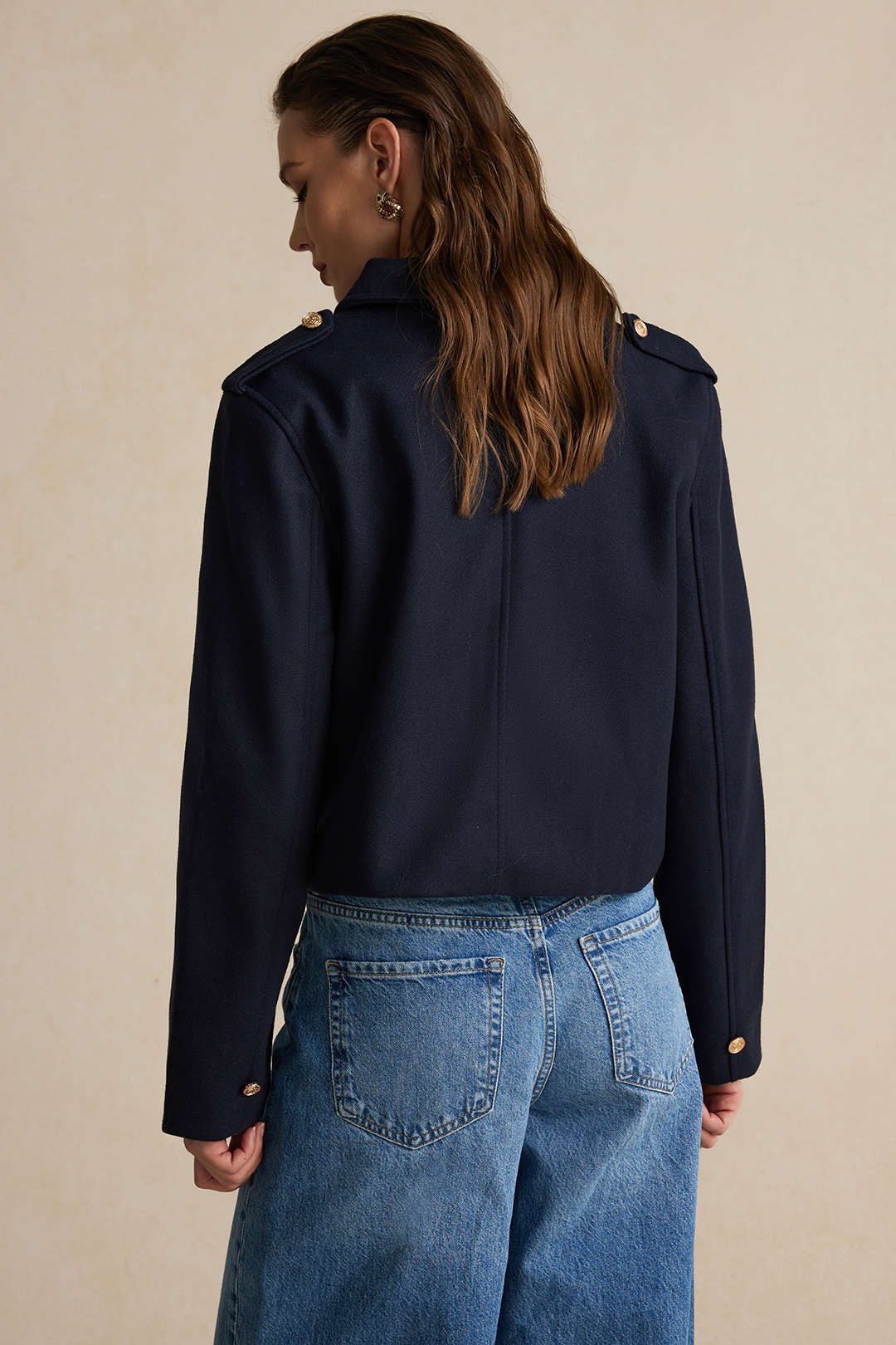 Button Pocket Long Sleeve Ceket Siaora