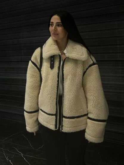 Rahat Kürklü Aviator Ceket Siaora