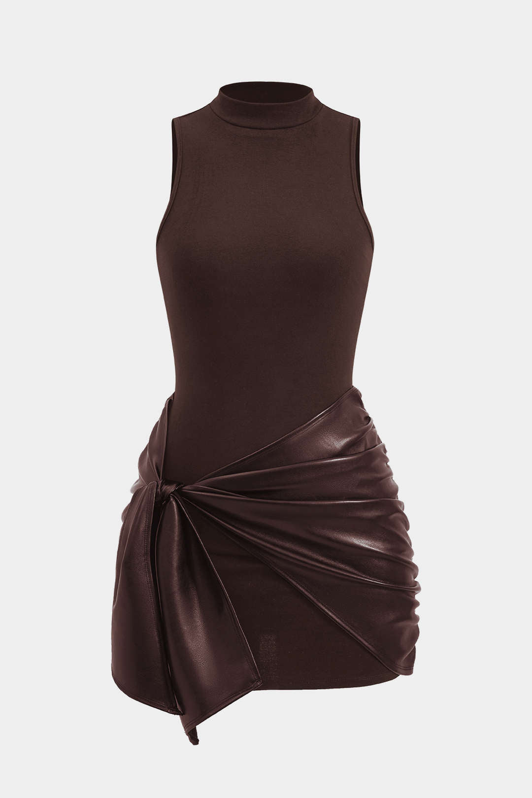 Ön Bağlamalı Kolsuz Mini Elbise Olyssatr