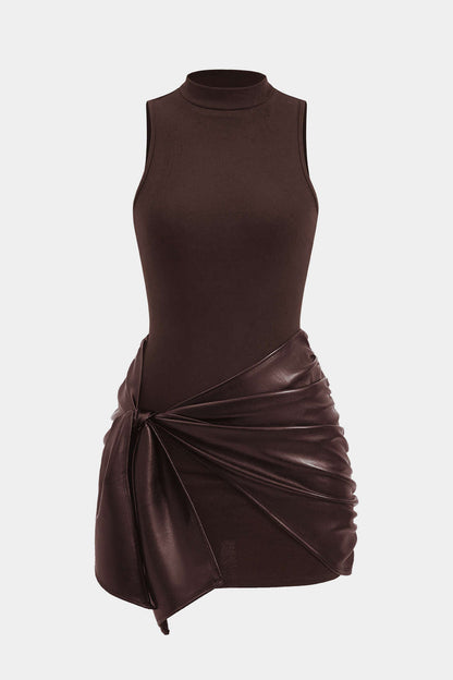 Ön Bağlamalı Kolsuz Mini Elbise Olyssatr