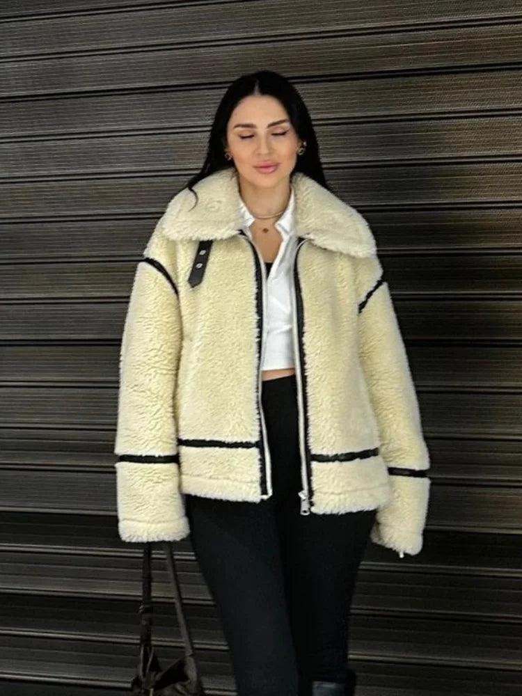 Rahat Kürklü Aviator Ceket Siaora