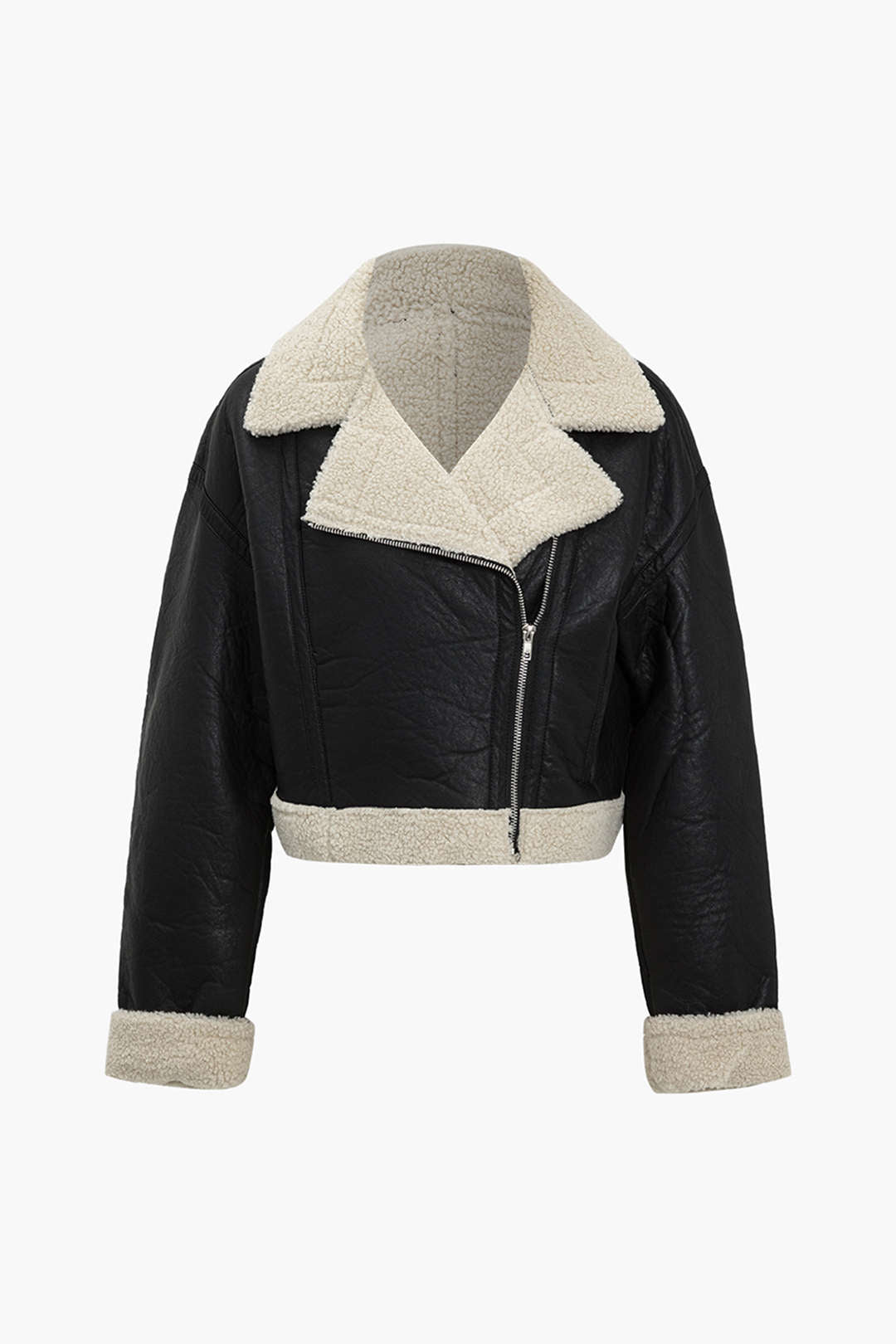 Solid Faux Leather Fleece Mont Niebbla