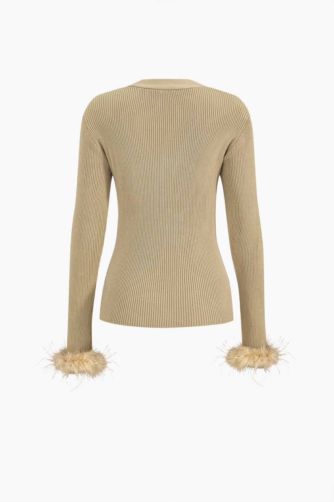 Button V-Neck Long-Sleeve Hırka Siaora