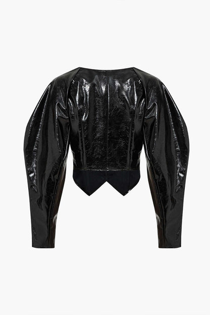 Lustrous Noir Deri Ceket Siaora