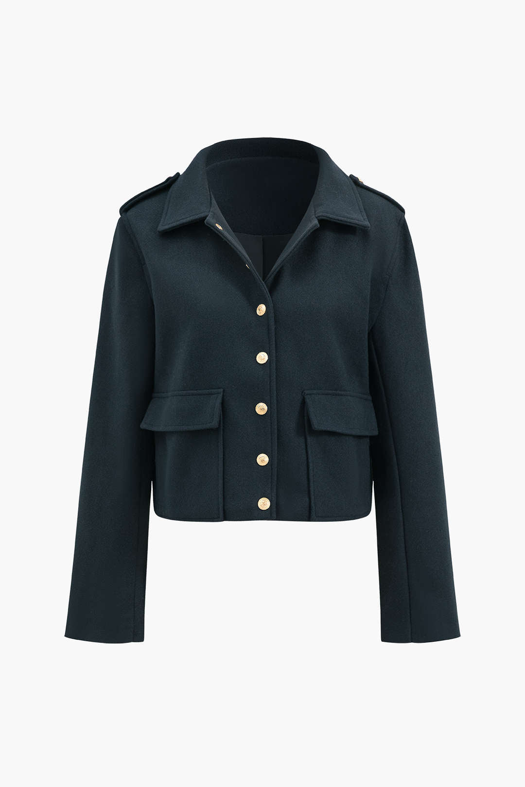 Button Pocket Long Sleeve Ceket Siaora