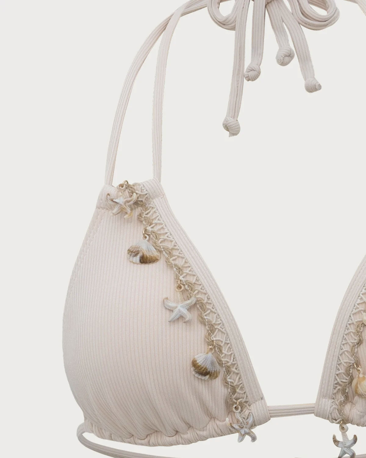 Beyaz Kabuk Süslemeli Bikini Takımı Siaora