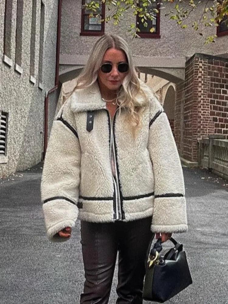 Rahat Kürklü Aviator Ceket Siaora