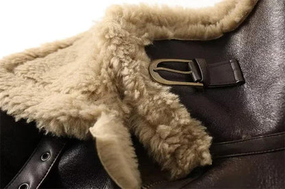 Kürklü Aviator Deri Ceket Siaora