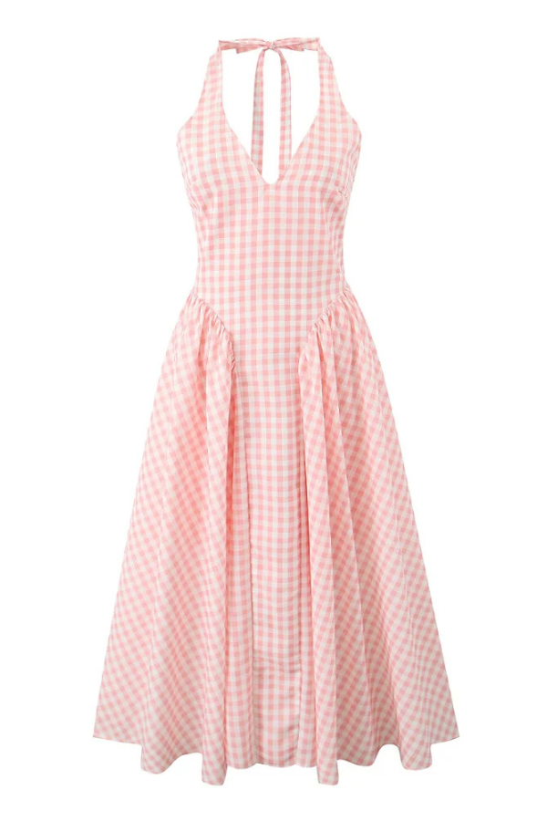 Romina | Ekose Desenli Midi Elbise THESVELTECHIC