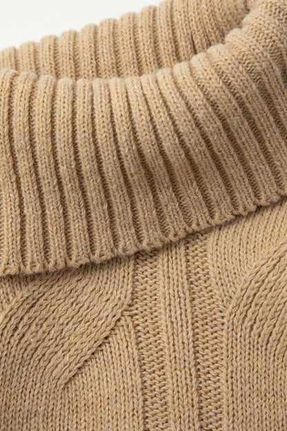 Basic Solid Knit Mock Kazak Siaora