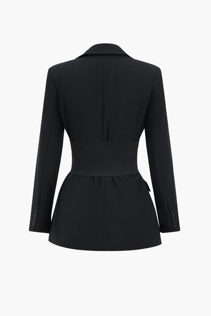 Button Notched Lapel Blazer Siaora