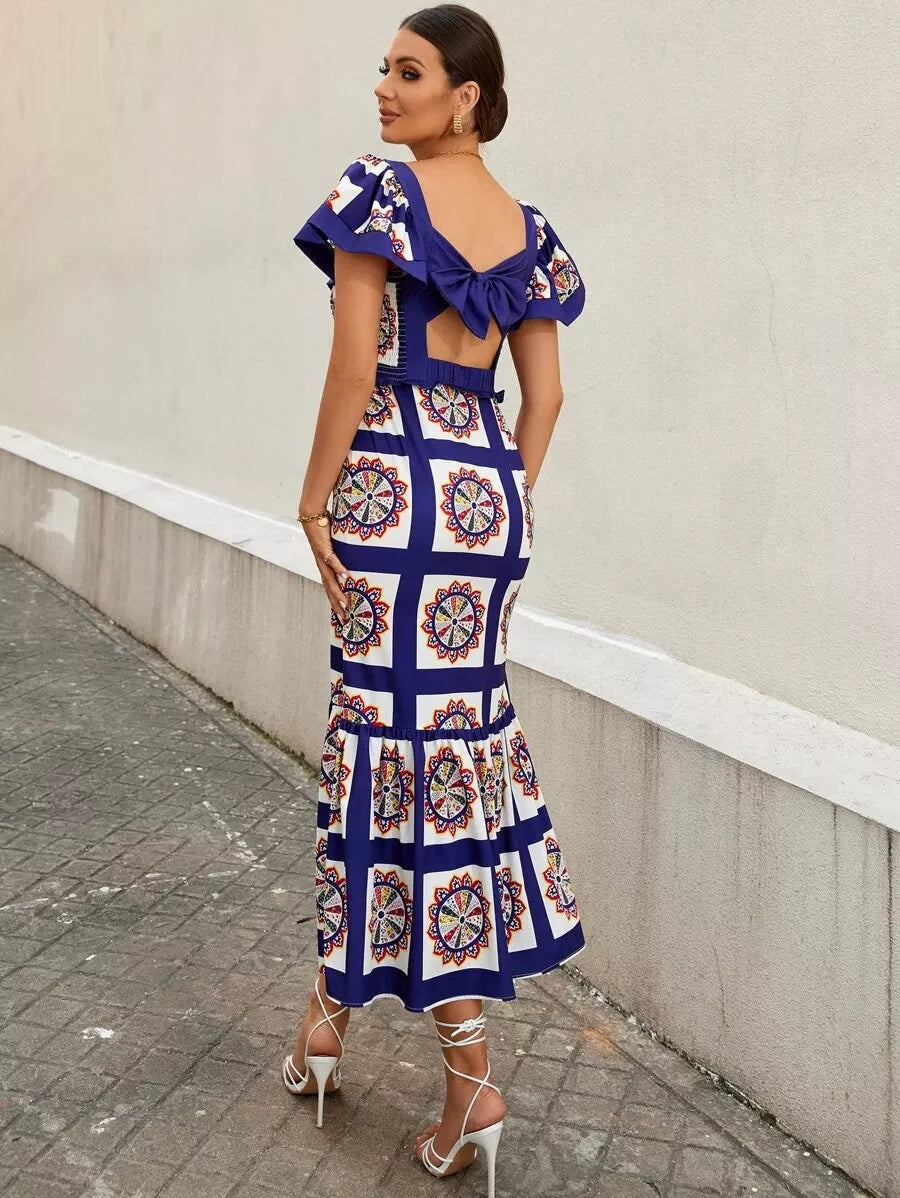 Patchwork Maxi Elbise Siaora