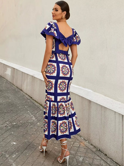 Patchwork Maxi Elbise Siaora