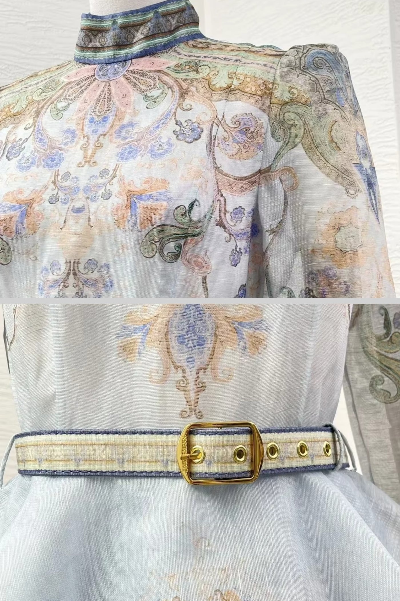 Vintage Çiçek Motifli Pastel Mini Elbise Siaora