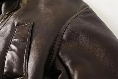 Kürklü Aviator Deri Ceket Siaora