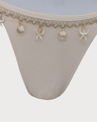 Beyaz Kabuk Süslemeli Bikini Takımı Siaora