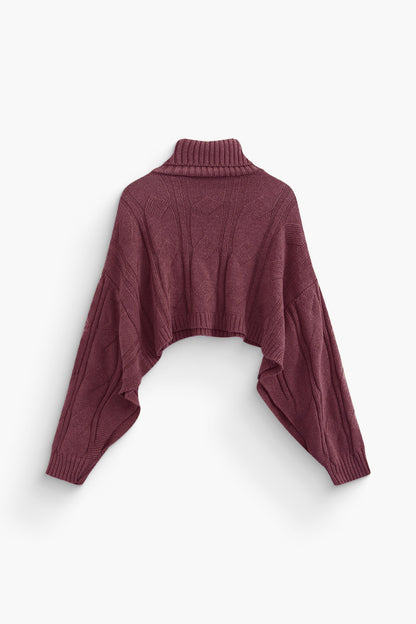 Basic Solid Knit Mock Kazak Siaora