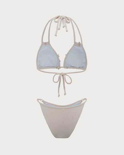 Beyaz Kabuk Süslemeli Bikini Takımı Siaora