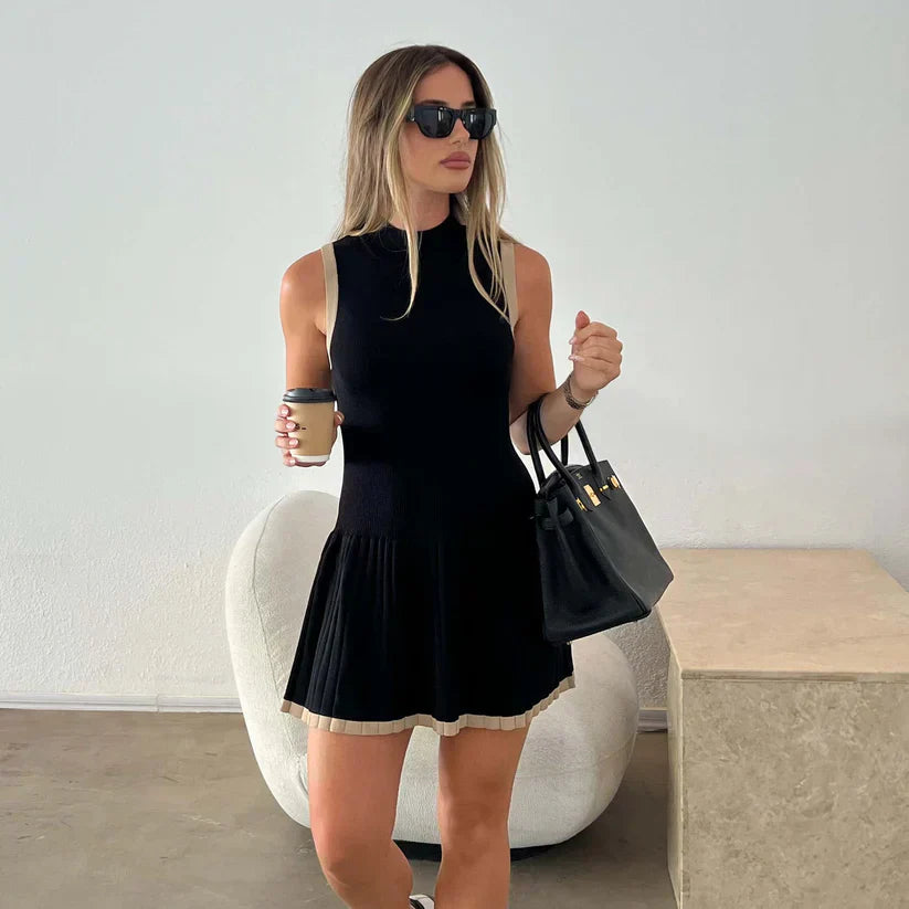 Leah Ribanalı Mini Elbise Niebbla