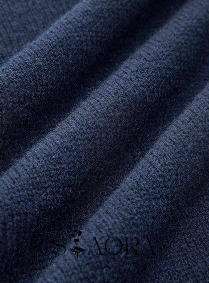 Denim Detaylı Triko Kazak Siaora