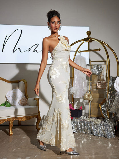 Aedin Çiçekli Halterneck Maxi Elbise THESVELTECHIC