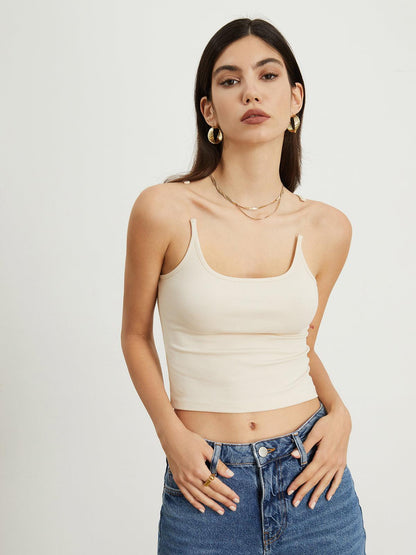 Minimal Siyah İnce Askılı Crop Bluz Siaora