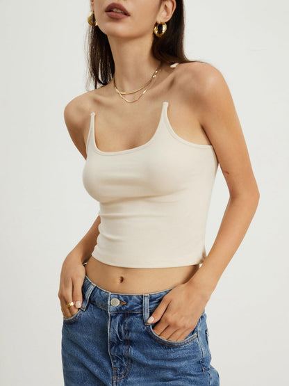 Minimal Siyah İnce Askılı Crop Bluz Siaora