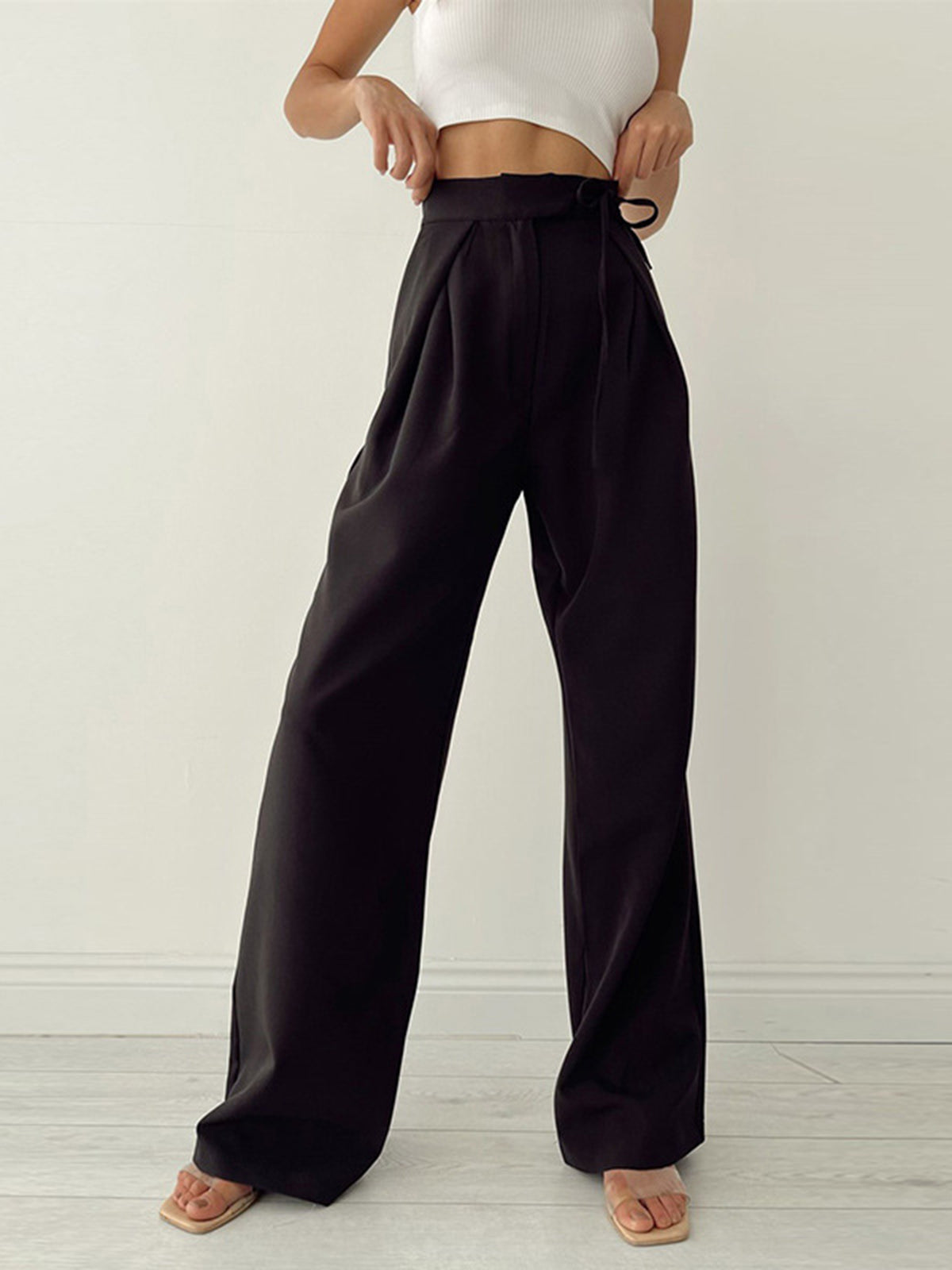 Palazzo Tied Geniş Paça Elbise Pantolon Niebbla