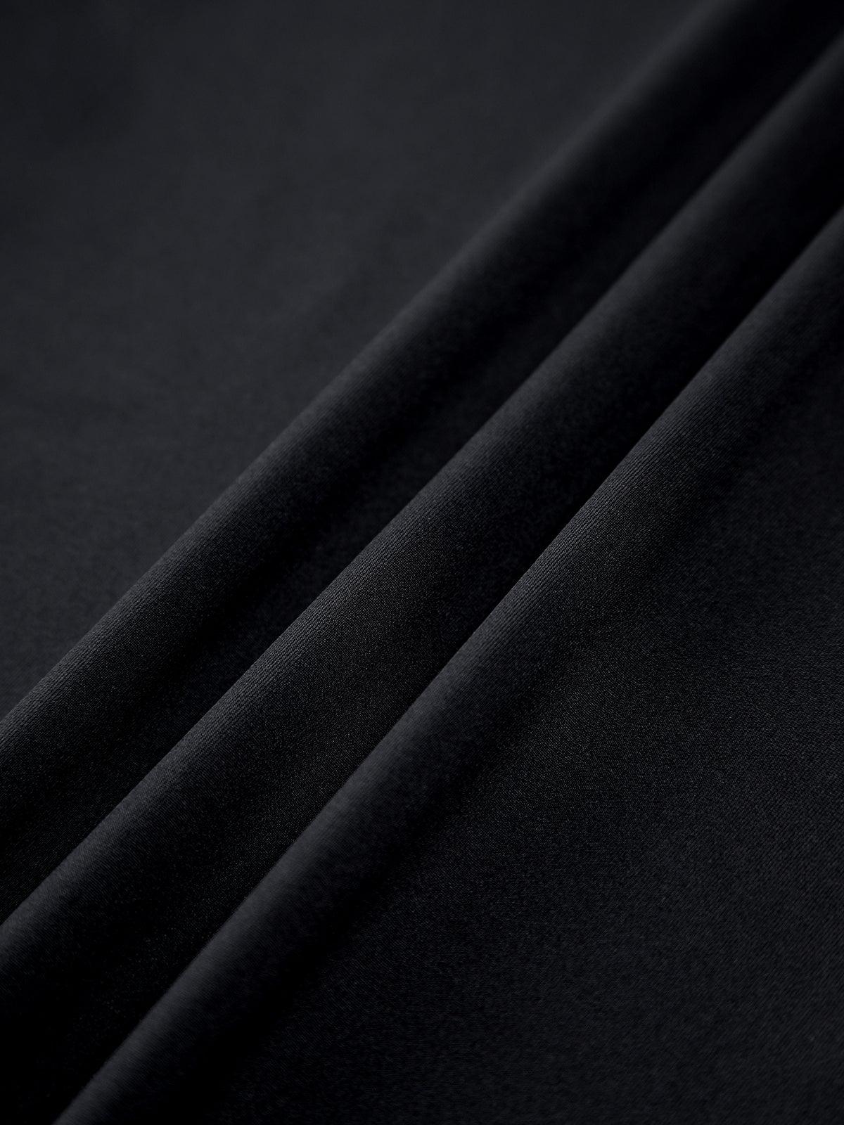 Minimal Siyah Yüksek Yaka Crop Bluz Siaora