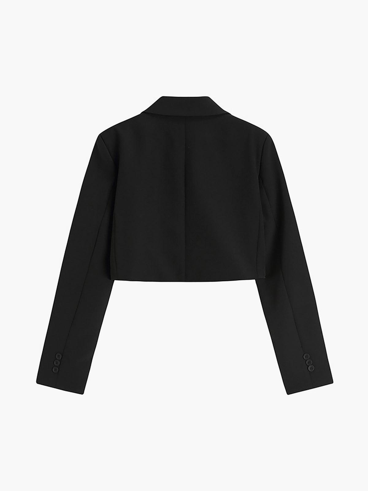 Siyah Kısa Blazer Ceket Siaora