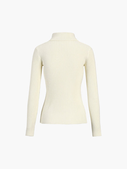 Vanilla Polo Uzun Kollu Örgü Üst Siaora
