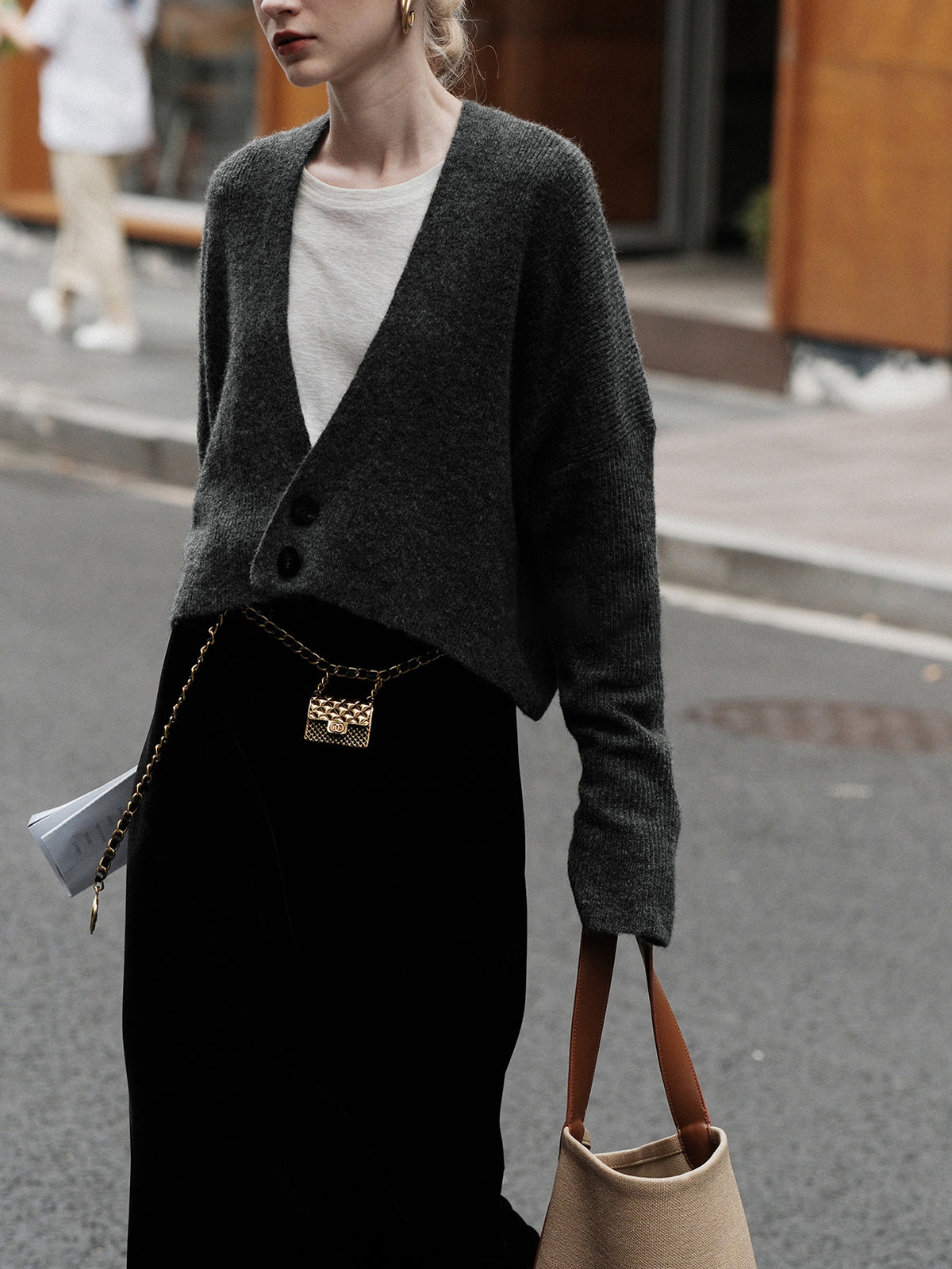 Düğmeli Slouchy Hırka Siaora