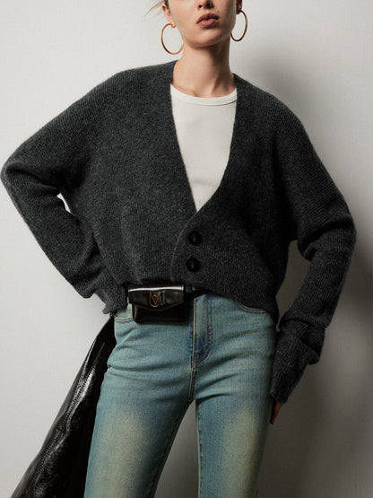 Düğmeli Slouchy Hırka Siaora