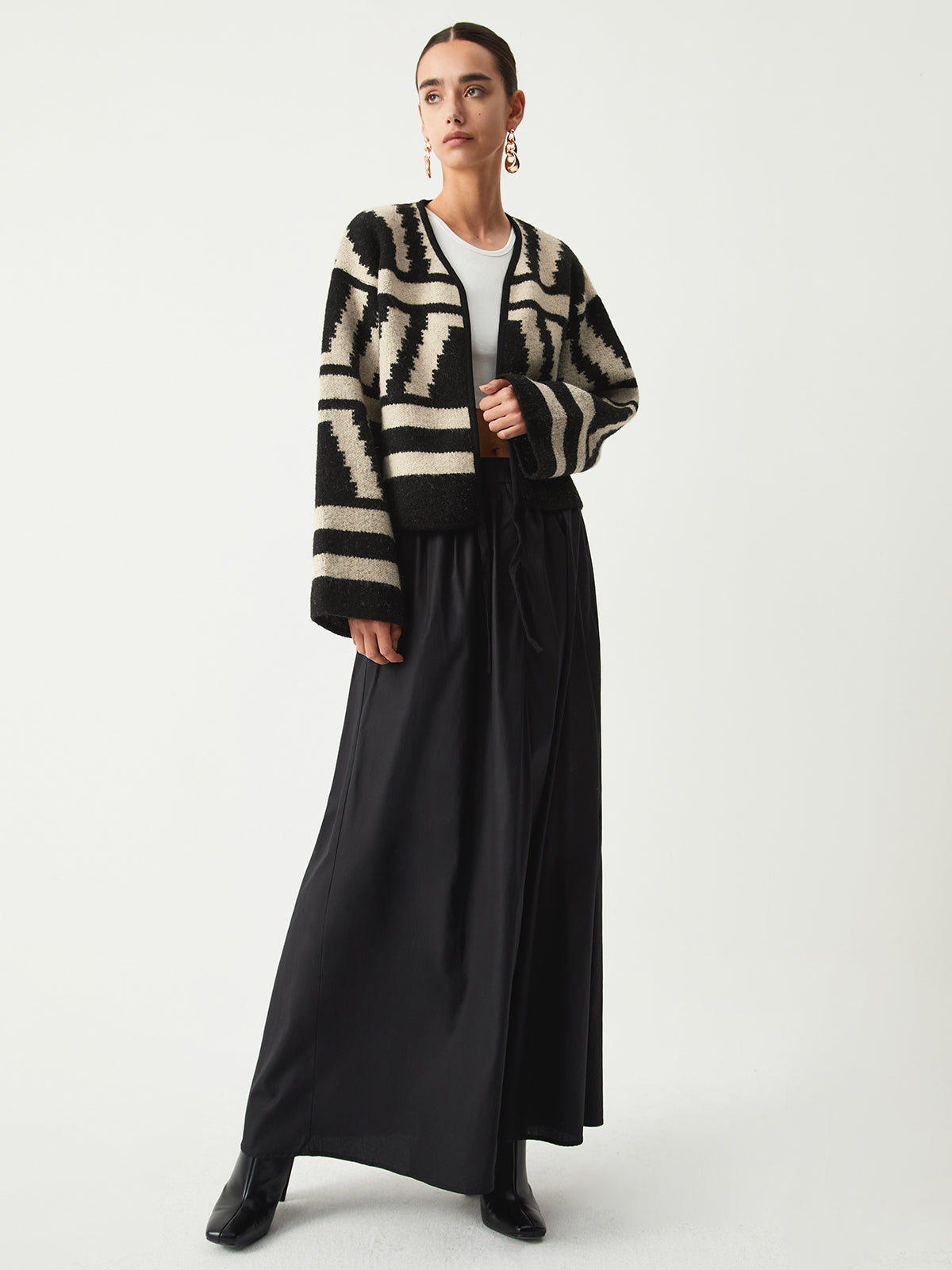Geometrik Desenli Kimono Hırka Siaora