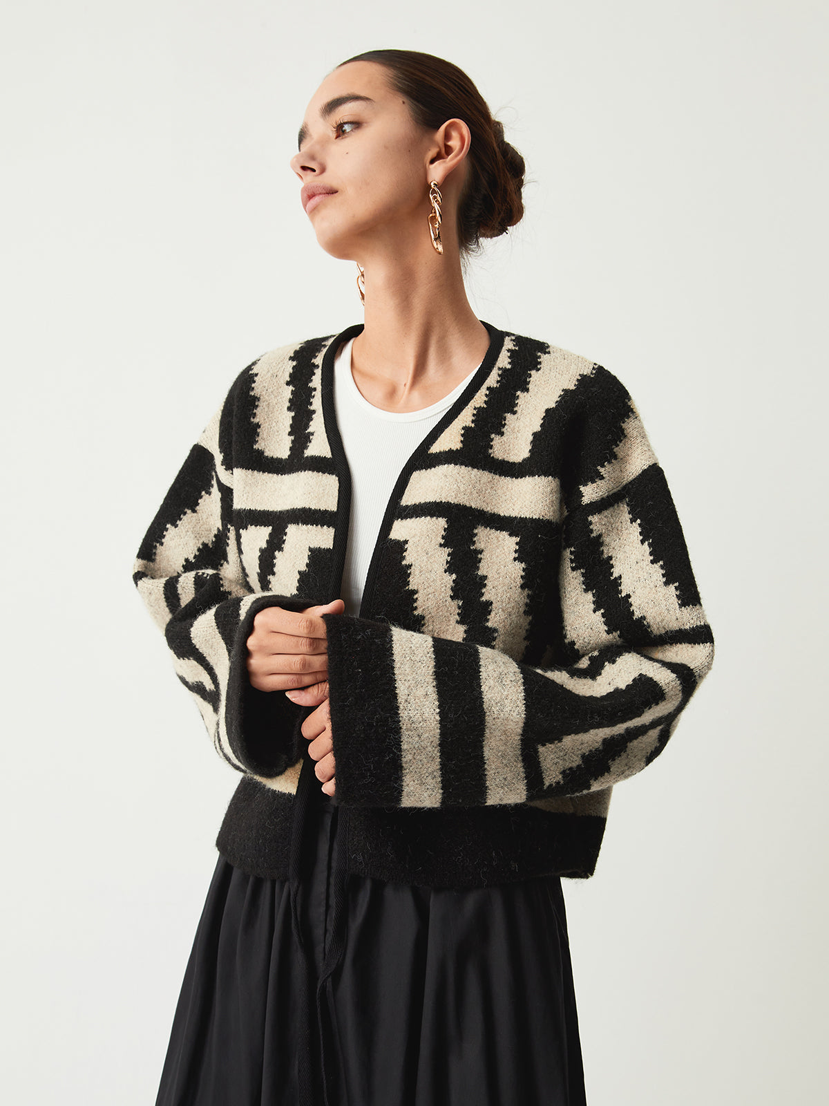 Geometrik Desenli Kimono Hırka Siaora