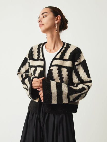 Geometrik Desenli Kimono Hırka Siaora