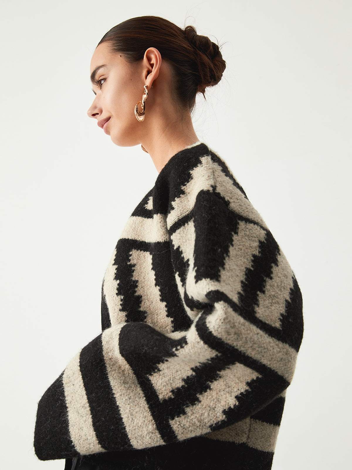 Geometrik Desenli Kimono Hırka Siaora