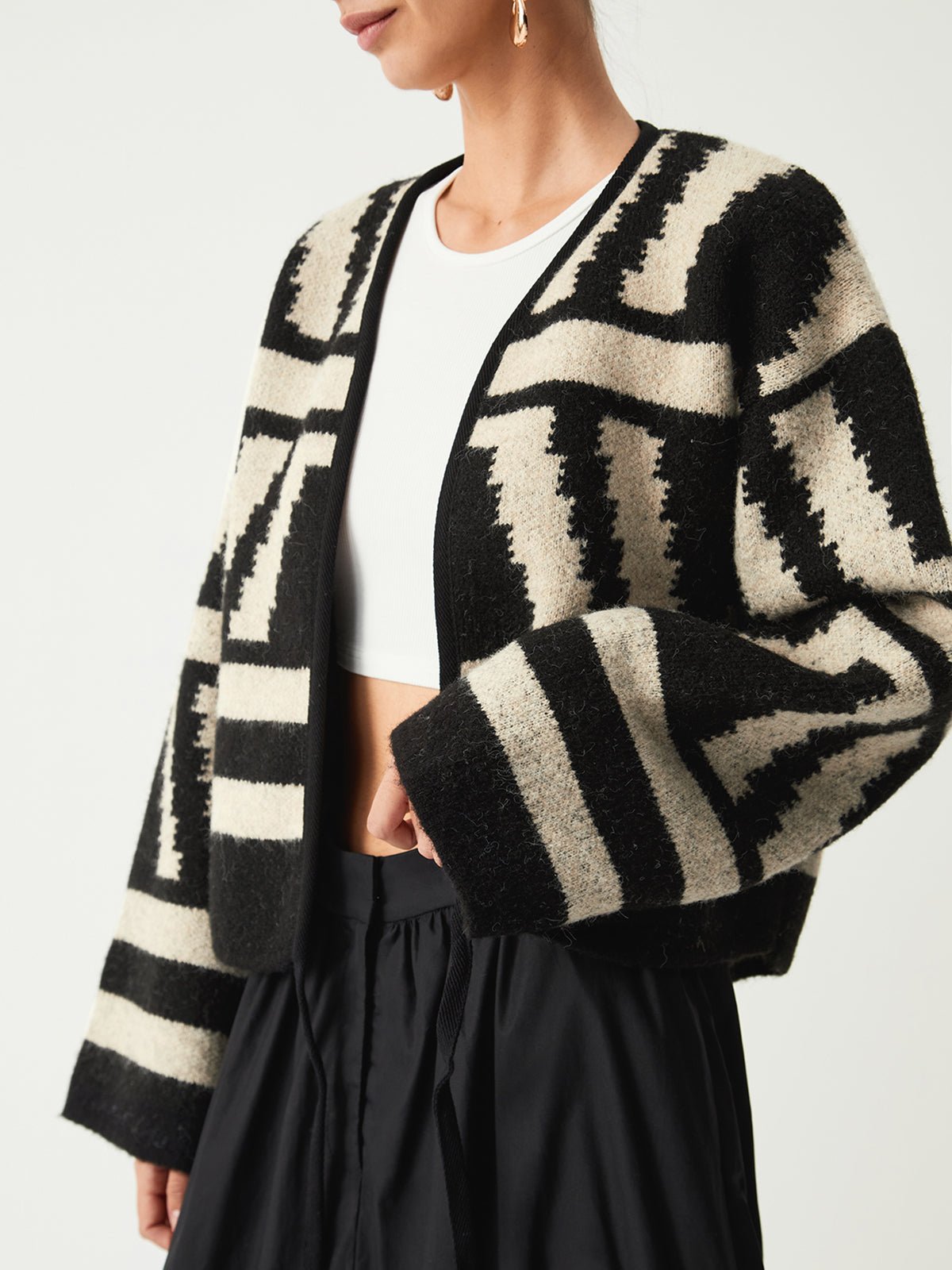 Geometrik Desenli Kimono Hırka Siaora