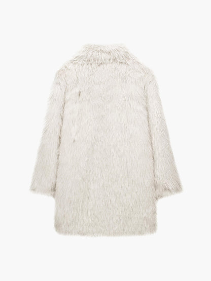 Oversized Fuzzy Kadın Suni Kürk Kaban Quvarse