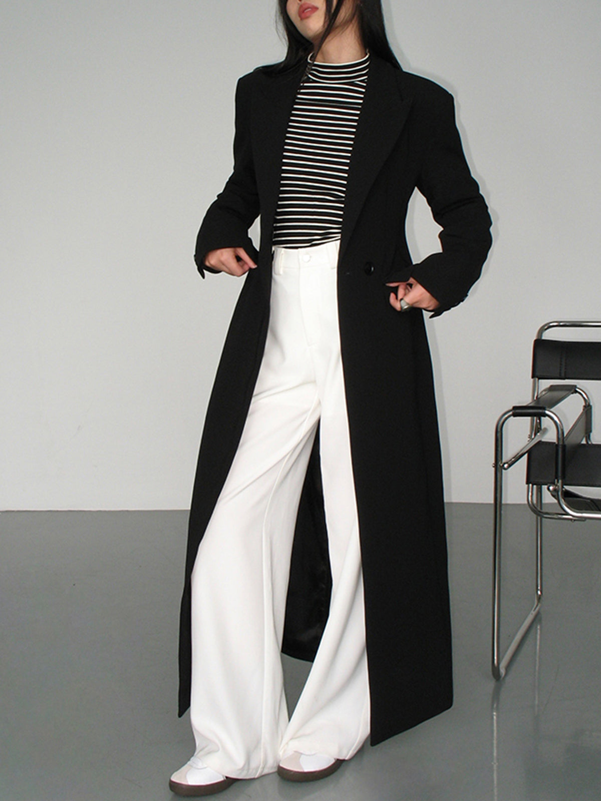 Yaka Cepli Blazer Palto Quvarse