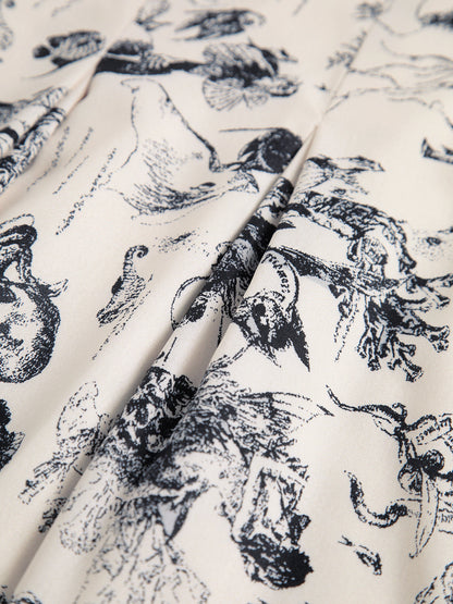 Çiçek Desenli Boho Midi Elbise Siaora