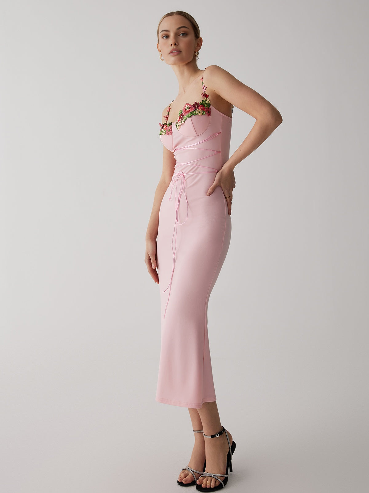 İnce Bodycon Uzun Elbise Siaora