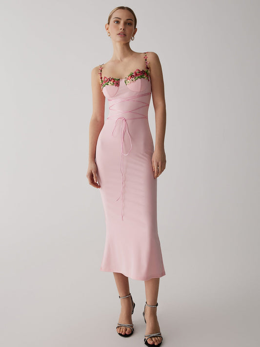 İnce Bodycon Uzun Elbise Siaora