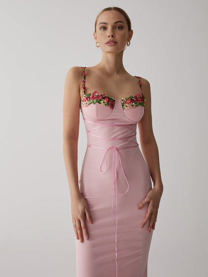 İnce Bodycon Uzun Elbise Siaora