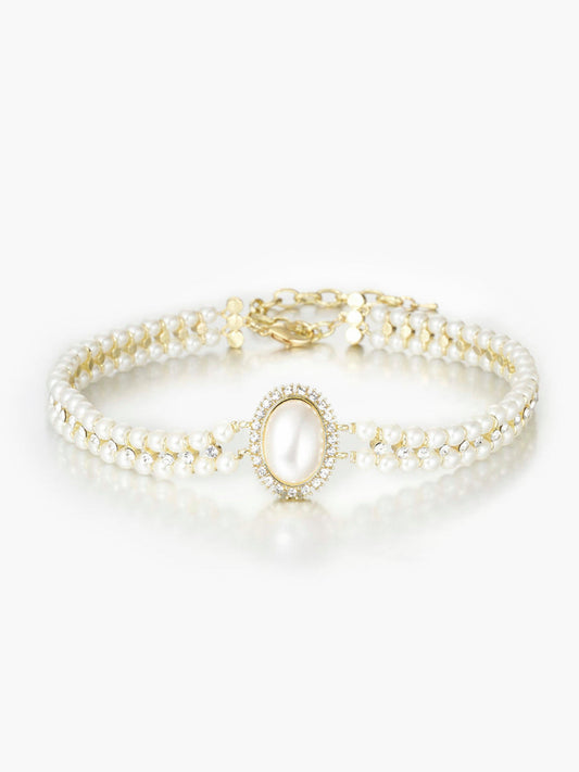 Vintage Çift Katmanlı Sahte İnci Gerdanlık Kolye THESVELTECHIC