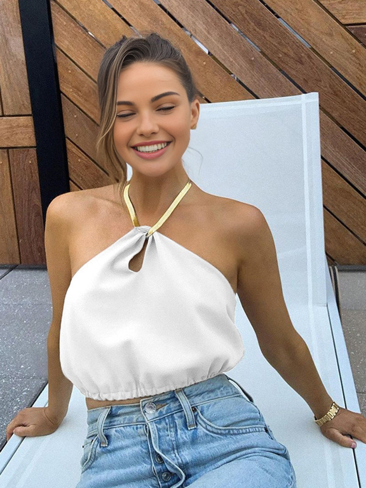 Halter Crop Kolsuz Üst Siaora