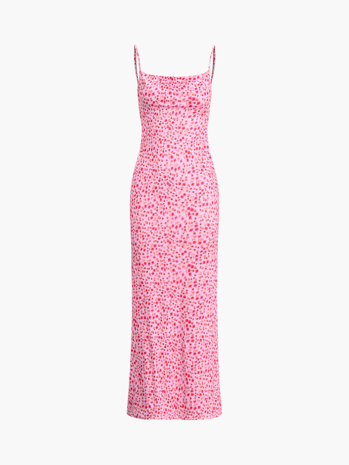 Summer Crush Çiçek Desenli Sırtı Açık Cami Uzun Elbise Shine Aura