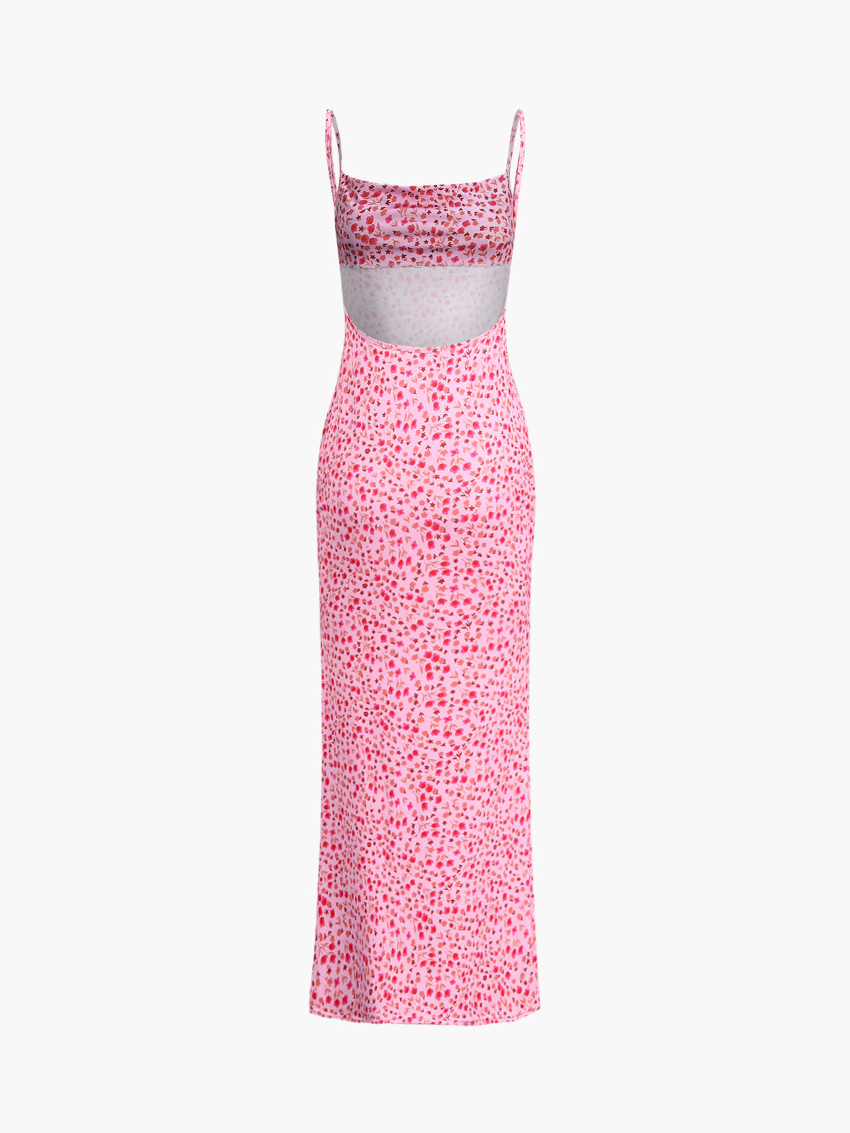 Summer Crush Çiçek Desenli Sırtı Açık Cami Uzun Elbise Shine Aura