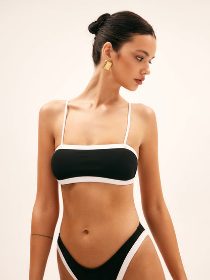 Kontrast Bağlamalı Bikini Takımı Siaora