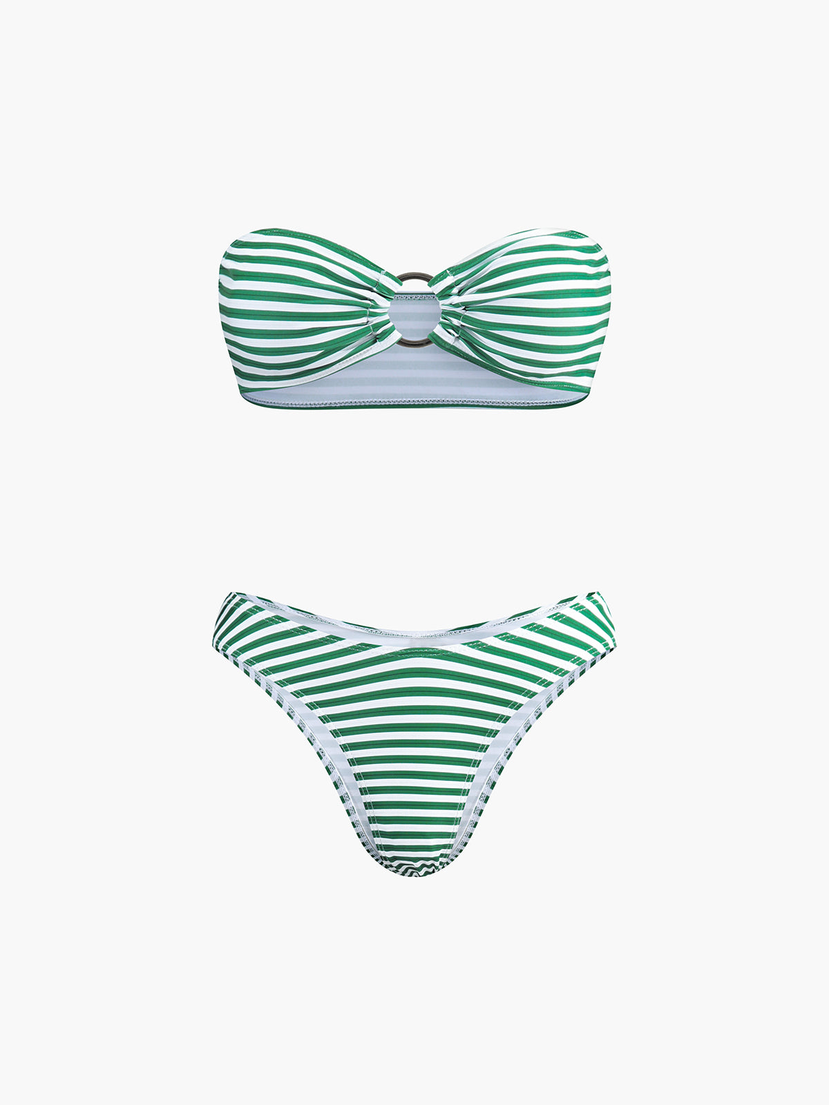 Örtü Etekli Çizgili Bikini Takımı Siaora